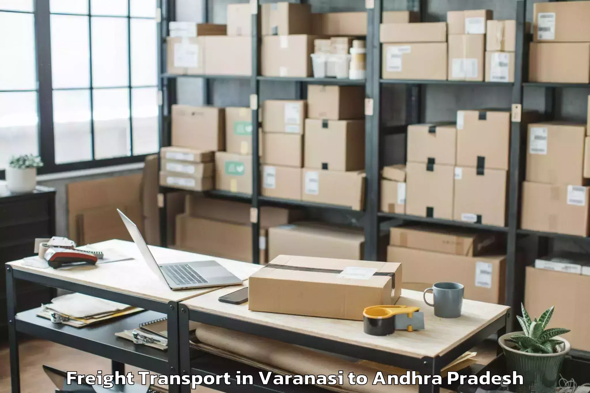 Top Varanasi to Seetharamapuram Freight Transport Available